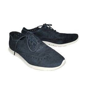 Cole Haan Women's ZeroGrand Shoes Perforated 10 B  Black Oxford Preppy‎ Academia